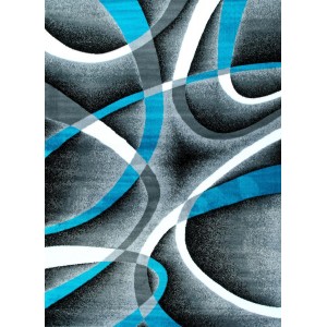 Persian Rugs 2305 Turquoise Modern Abstract Area Rug 5x7   555827710
